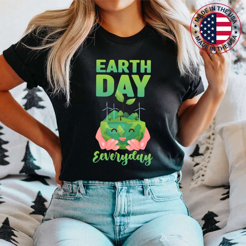 Earth Day Everyday Teacher Retro Kids Cute Earth Day T-Shirt - Find ...