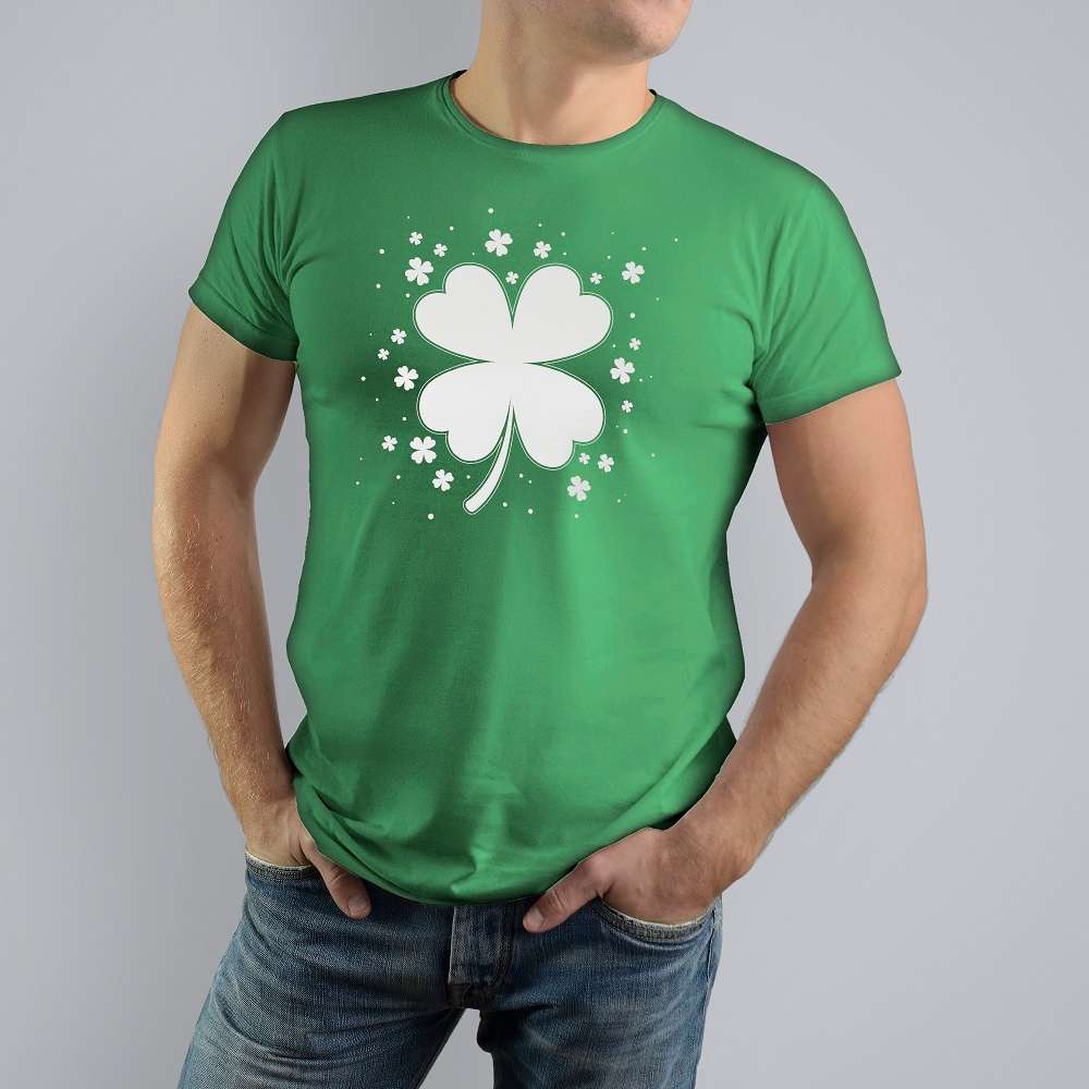 Four Leaf Clover Vintage Saint Patrick Day Gift T-Shirt