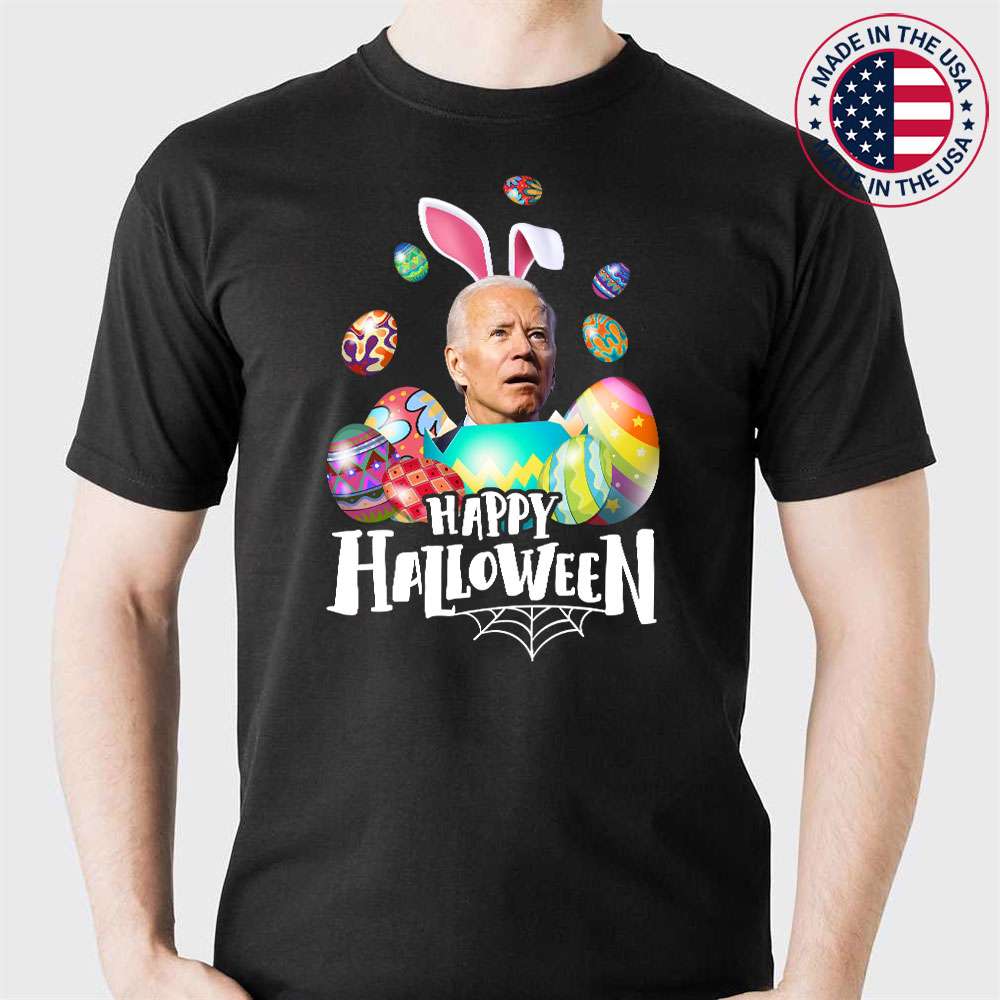 Funny Joe Biden Happy Halloween Confused Easter Biden Bunny T-Shirt