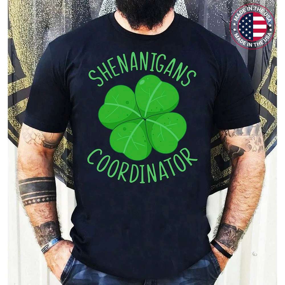 Funny Shenanigan Coordinator St Patricks Day Shamrock T-Shirt