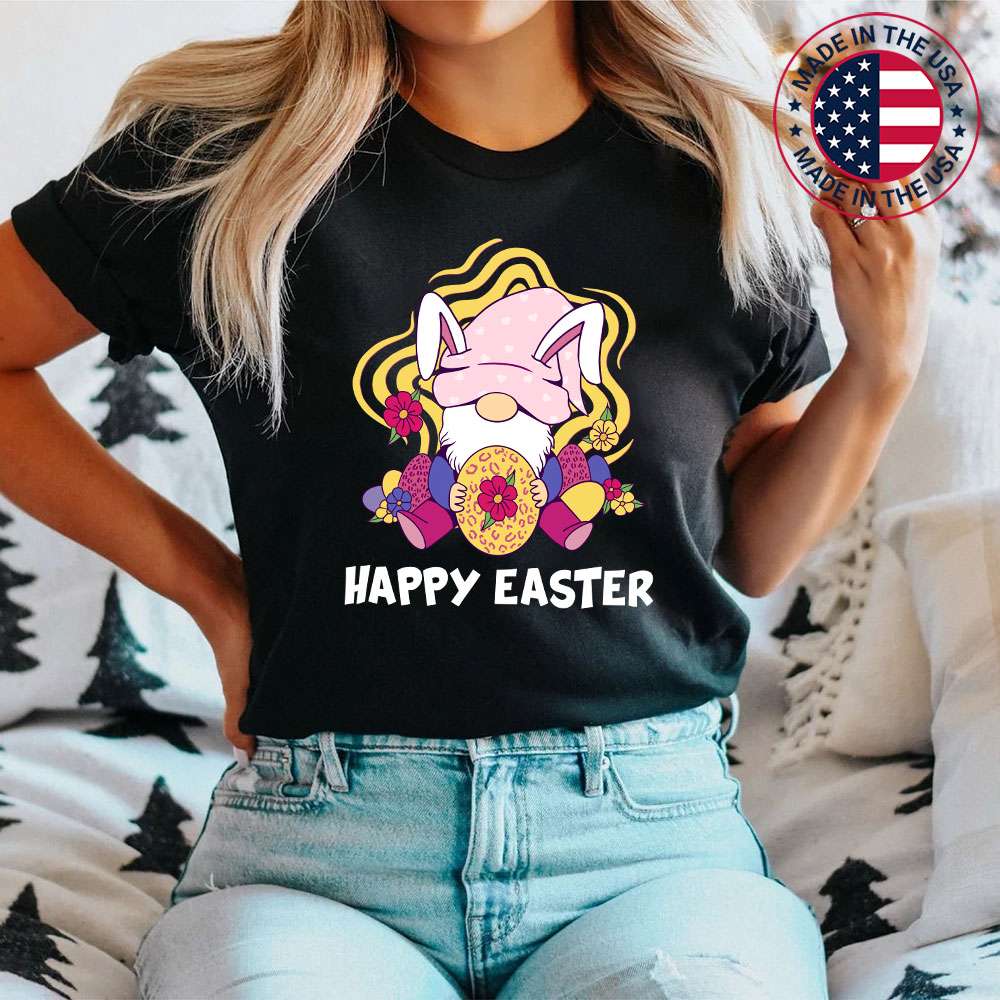 Happy Easter Day 2023 Bunny Gnome Hug Easter Eggs T-Shirt