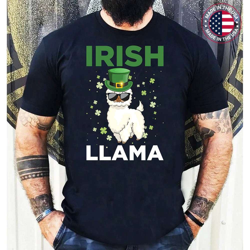 Irish Llama Lucky Shamrock St Patricks Day Animal Lover T-Shirt