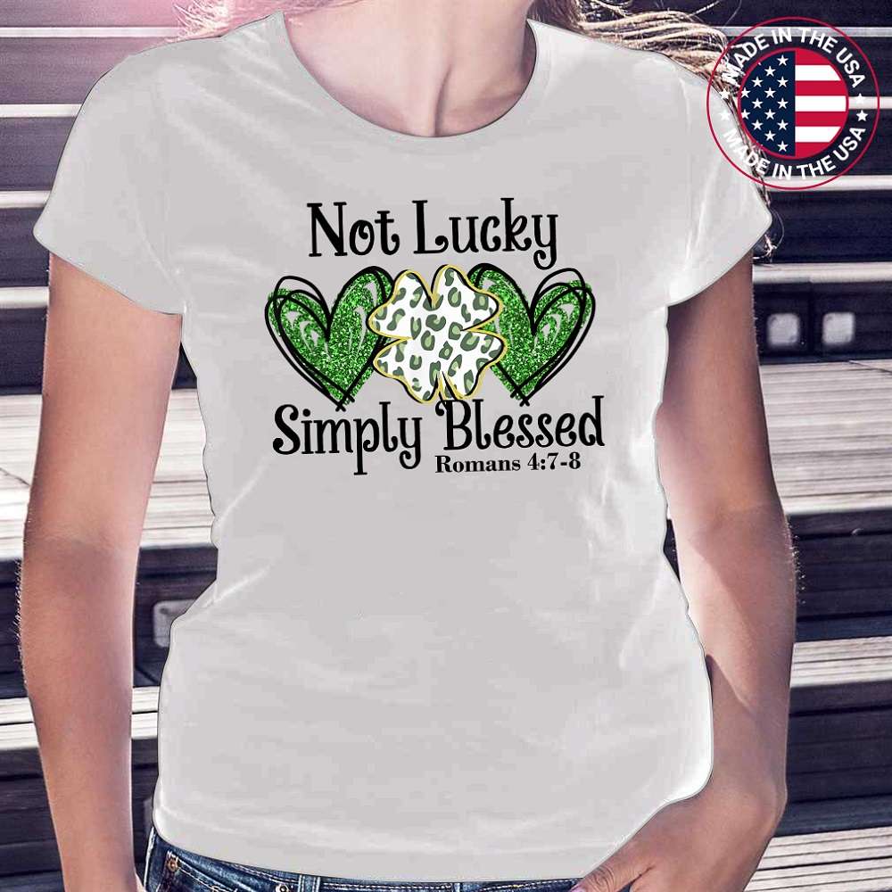 Not Lucky Just Blessed Leopard Shamrock St Patricks Day Irish T-Shirt