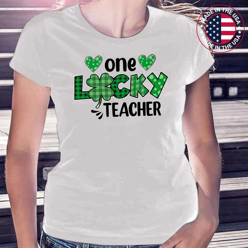 One Lucky Teacher Shamrock St Patricks Day School T-Shirt